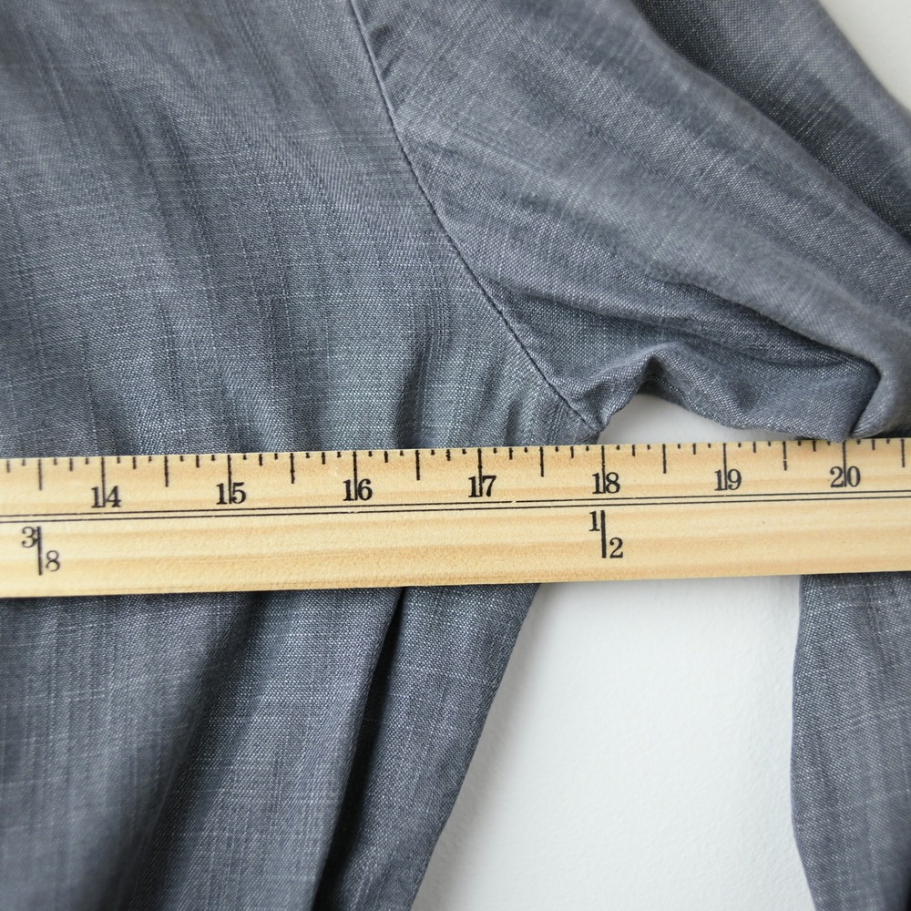 Banana Republic Shirt Dress Size 4 Gray Tencel Tie Back Button Down Cuffs Midi - Picture 8 of 9